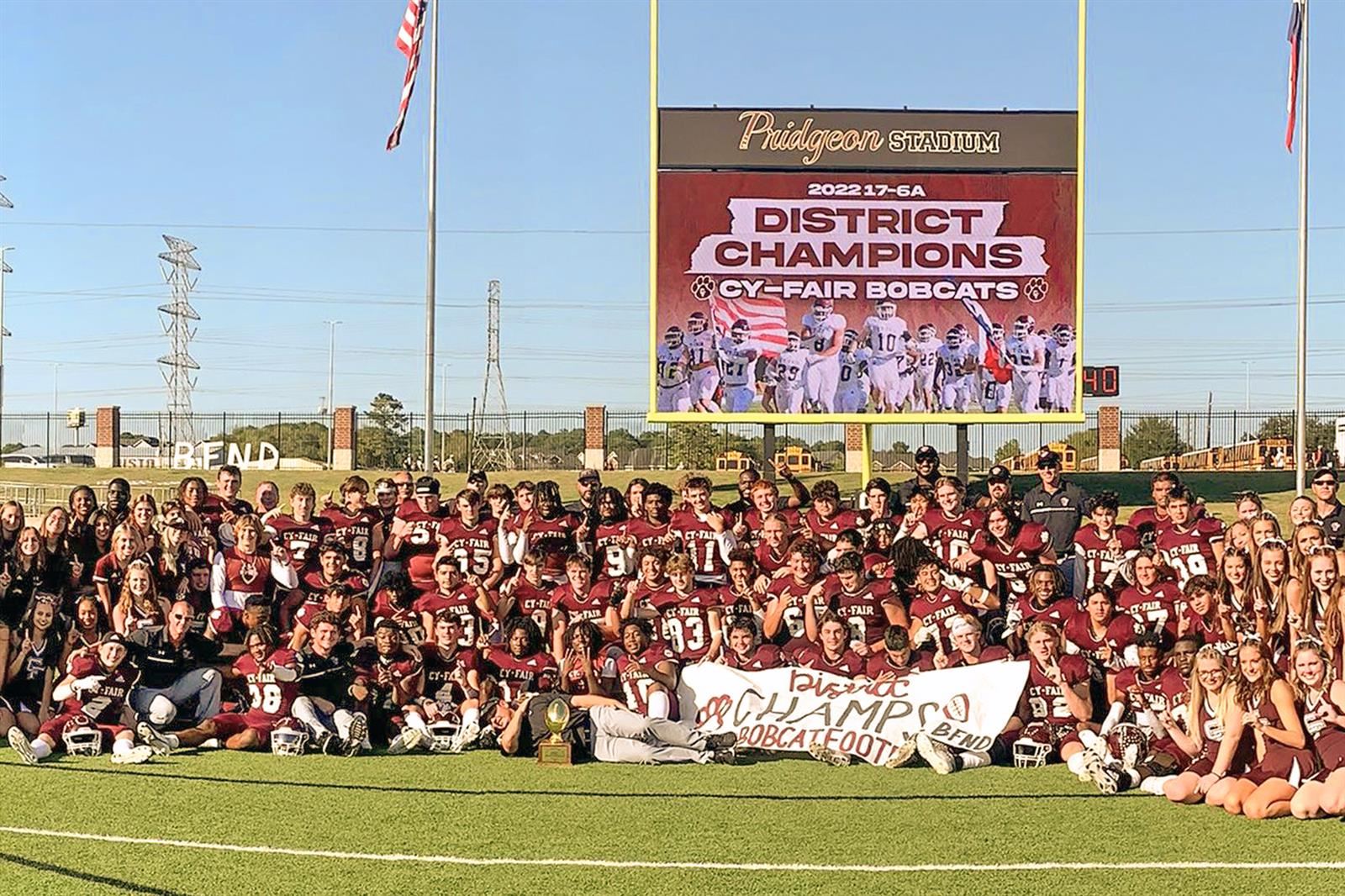 Cy-Fair High School finished with an undefeated 7-0 record to win the District 17-6A championship.